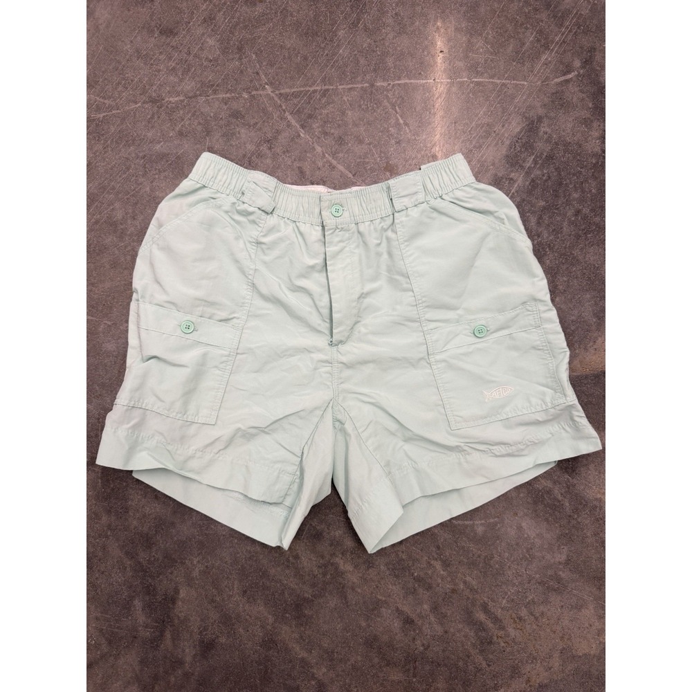AFTCO Men's Size 36 Original M01 Nylon Fishing Cargo Shorts Khaki Beige Tan